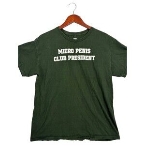 Danny Duncan Micro Penis Club President T Shirt Large Green Funny Graphic Tee